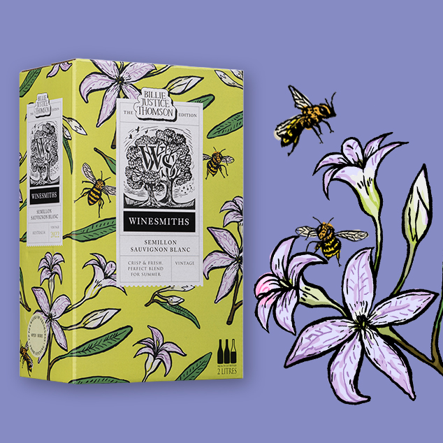 a cask from our artist collaboration with Billie Justice Thompson